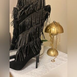 Black Fringe Women's Boots size 5